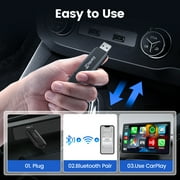 CarlinKit Mini 5C Wireless CarPlay Adapter Wired to Wireless 5.8Ghz Easy Installation for Factory Wired Apple CarPlay Wireless Type-C/USB Adapter
