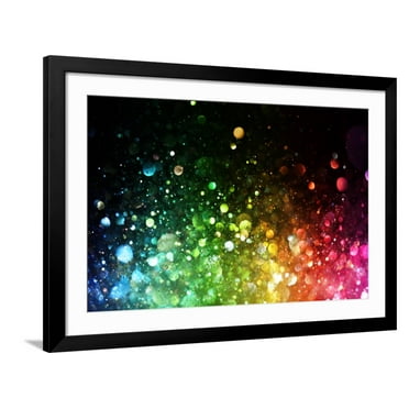 Art.com Rainbow Of Lights Art Print by SSilver, Black Frame Wall Art, 44" x 32"
