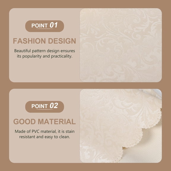 HEATSHAKING Heat Resistant Khaki PVC Table Protector for Dining Room and Kitchen