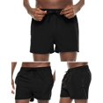 thumbnail image 4 of QPNGRP Mens 5 inch Beach Shorts Swim Trunks Stretch Running Shorts Quick Dry Swim Shorts with Zipper Pockets Black 40, 4 of 6
