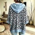 thumbnail image 4 of Womens 3/4 Sleeve Hoodies Trendy Leopard Pattern Oversized Hooded Sweatshirt Casual Fall Travel Outfit Pullover Tops, 4 of 5