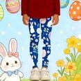 thumbnail image 4 of Easter Girls Print Leggings Stretchy Athletic Full Length Casual Pants for Toddlers Kids Navy 13 Years-14 Years, 4 of 5