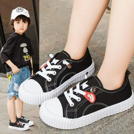 

Bullpiano Boys Girls Shoes Toddler Anti-Slip Canvas Shoes Kids Walking Shoes 1-7T
