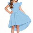 thumbnail image 2 of Edvintorg Dresses for Girls Summer Fashion Flying Sleeve High Low formal Dresses for Wedding Party 5-14 Years Teenage Girls' Clothing, 2 of 7
