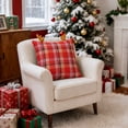thumbnail image 6 of LIORAGLJ Christmas Plaid Throw Pillow with Reindeer Antlers 3D Holiday Cushion for Sofa Bed, 6 of 7
