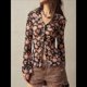 thumbnail image 4 of Camisas de Larga para Mujer, Blusas Bohemias con Estampado Floral, Blusas Ajustadas con Cuello en V y Botones Negro S, 4 of 8