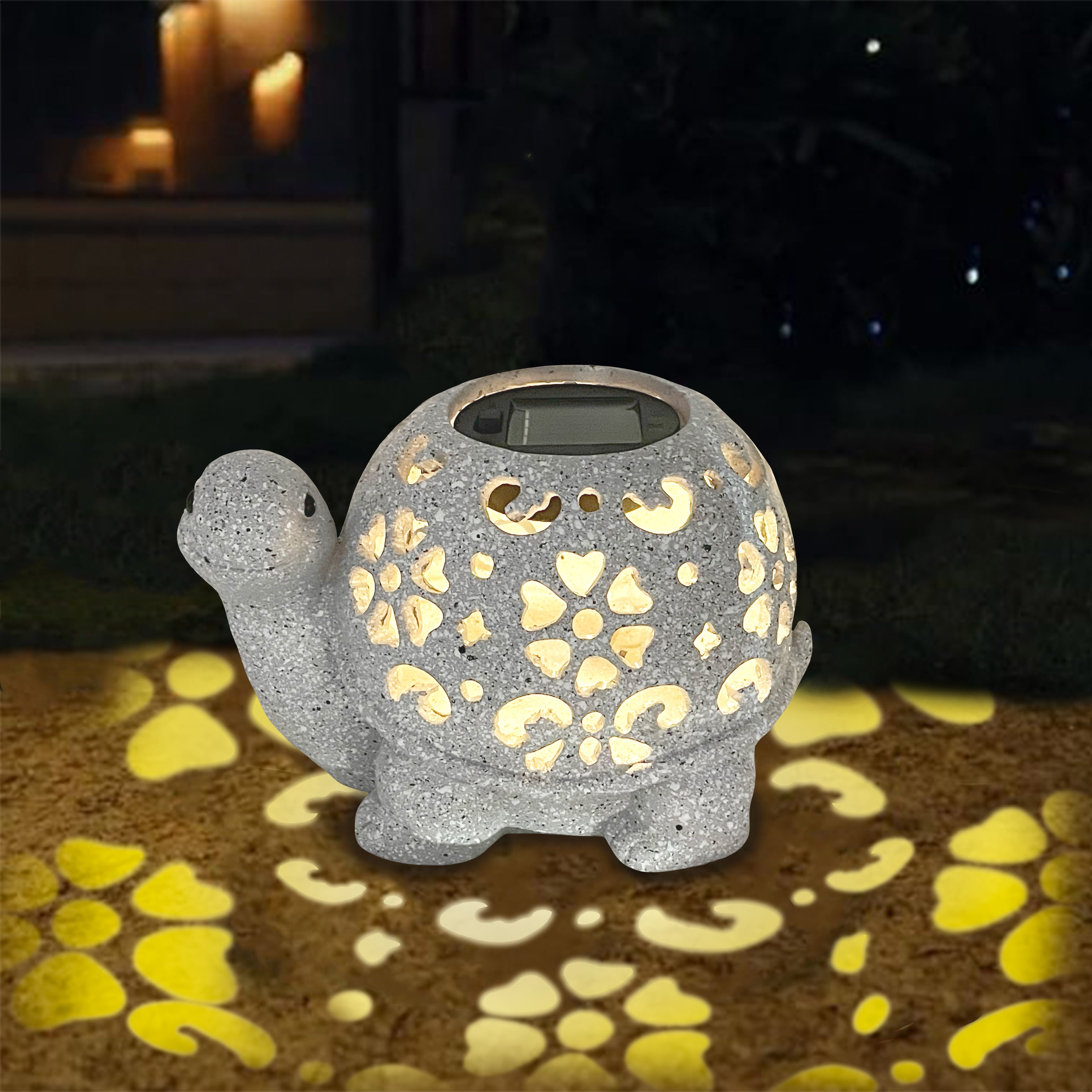 Solar Garden Outdoor Statues Turtle with LED light, Turtle Decor Tortoise Sculpture for Patio, Balcony, Yard Ornaments, Turtle Graden Statue for Outside, Unique Housewarming Gifts, Mom Gifts