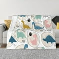 thumbnail image 1 of Balery Cute Dinosaurs Manta de Franela con Dibujo, Lujo Ultra Suave y Cálido, Antipelusa y Resistente a las Arrugas para Cama, Sofá, Camping -60"x50", 1 of 6