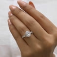 thumbnail image 6 of VINSON 2 Carat Oval Moissanite Nature Inspired Engagement Ring - Hidden Halo Diamond Wedding ring for Women, 6 of 8