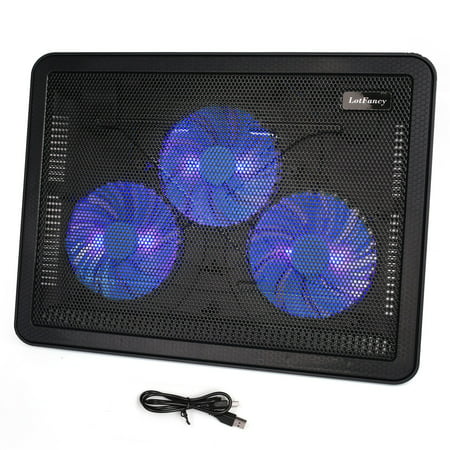 Laptop Cooling Pad for 13 -17 in Notebook, Laptop Cooler with 3 LED Quiet Fans, 2 USB Ports, Adjustable Stand Chill Mat for (Best Notebook Cooler For Gaming)