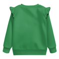 thumbnail image 6 of Yuyamidu Mushroom and Frog Sweatshirt for Girls Size 7-8 Green Crewneck Sweatshirts Y2K Casual Outfits Ruffle Shoulder Long Sleeve Top Soft Lightweight Workout Pullover Outdoor Play Clothes, 6 of 8