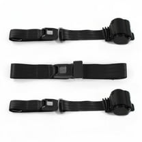 IH Scout 1961-1980 Standard 2 Point Black Retractable Bench Seat Belt Kit - 3 Belts