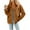 Brown, variant on Women's Winter Jackets Textured Solid Color Button Up Fall Heavy Coats with Flap Pockets Long Sleeve Thick Jacket (XL, Brown)