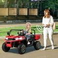 thumbnail image 4 of Gymax 12V 2 Seater Ride On UTV Dump Truck Remote w/ Electric Dump Bed & Shovel Red, 4 of 10