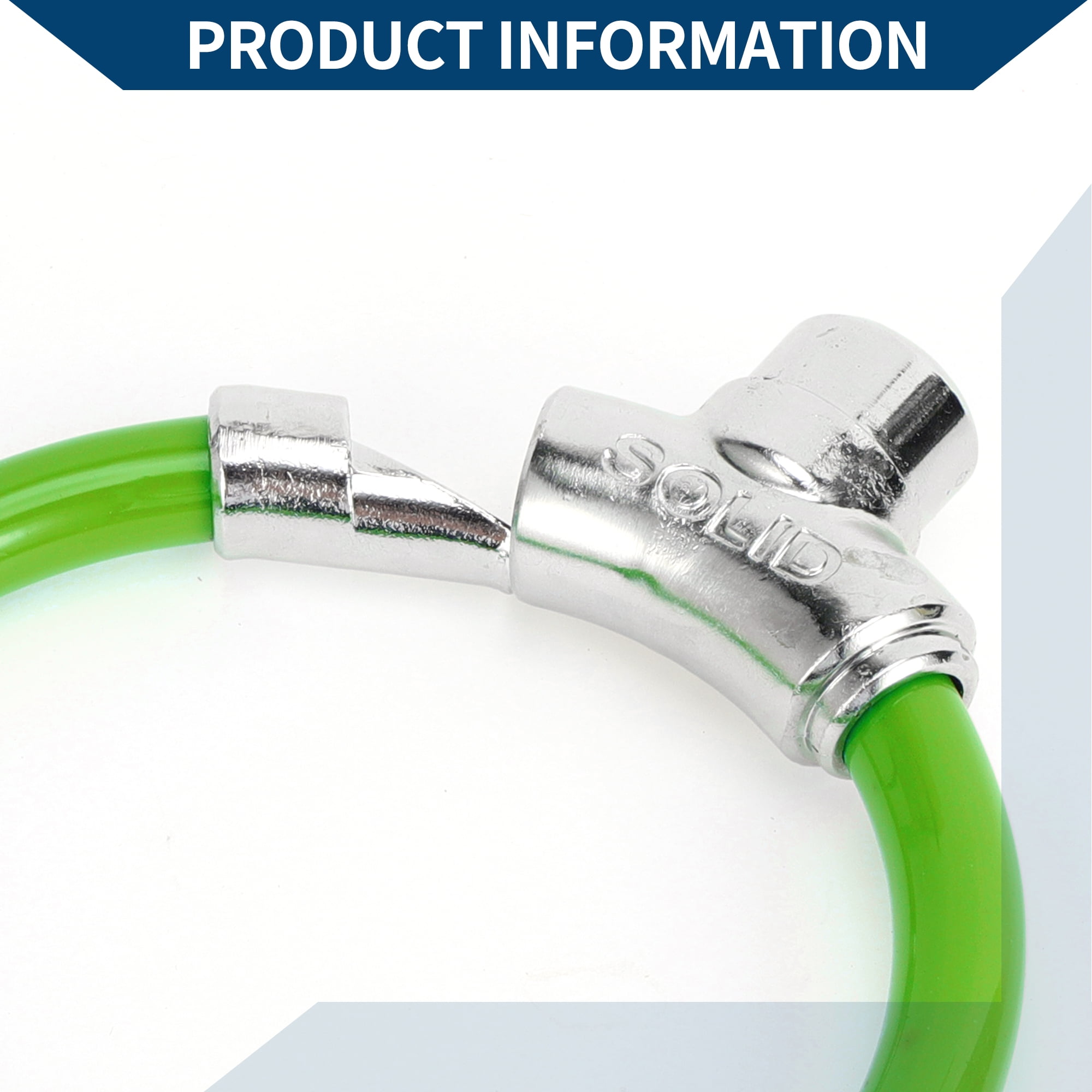 Unique Bargains Bicycle Lock Portable Ring Cable Anti-Theft Bike Lock Stackable Mini Ring Lock 46cm Green 1 Pc