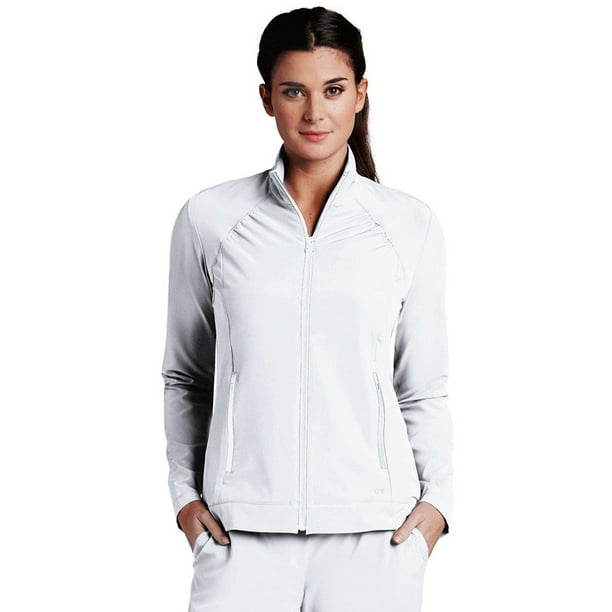 Barco Barco One 5405 Women's Zipper Front Scrub Jacket White S