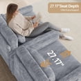 thumbnail image 6 of Noelse 3-in-1 Sleeper Chair Bed, Convertible Sofa Bed with Pull-Out Recliner, Corduroy Fabric Accent Chair, Gray, 6 of 9