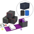 thumbnail image 4 of DYNWAVECA Card Deck Box Organizer Magnetics Closure Durable Standard Sports Cards Case Blue, 4 of 10