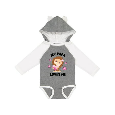 

Inktastic My Papa Loves Me with Bigfoot Gift Baby Girl Long Sleeve Bodysuit