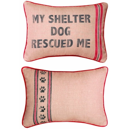 - Manual Dog to the Rescue Printed Pillow, Shelter Dog, 13 X 18-Inch, Reversible pet themed throw pillow with piping By Manual Woodworker