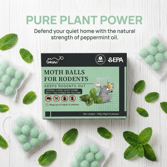 Extra Strength Mouse Repellent 10 Pack  Peppermint Oil Rodent Repellent for Car Engine, Garage, Basement  Natural Mice Deterrent Indoor Outdoor Long Lasting Protection
