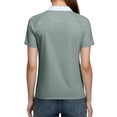 thumbnail image 4 of Qulqfy Womens Blouses Casual Short Sleeve Spring Green Plus Size Shirts Summer Plain Collared Tops Womens Beach Outfits XXL, 4 of 6