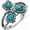Turquoise-6, variant on Clover Turquoise Ring 925 Sterling Silver Natural Turquoise Flower Ring 3 Heart Shape Stone Boho Lucky Ring Gift for Women