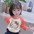 thumbnail image 3 of Hello Kitty-Camiseta cómoda de algodón puro para niños, Top informal de manga larga, camisa Base de bloqueo de Color a la moda, 3 of 5