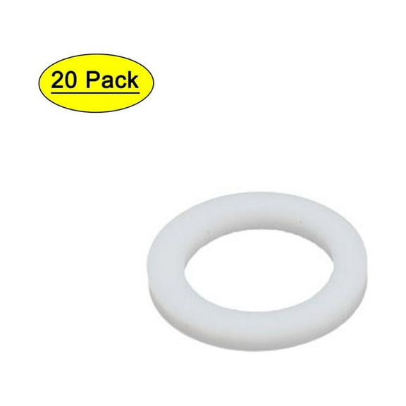 Unique Bargains 18mmx12mmx2mm Flat Washer Flange Gasket White 20Pcs