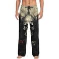 thumbnail image 1 of Fotbe Vintage Winged Rose Skull Pantalones de Pijama para Hombre, Pantalones de Dormir, Pantalones de Casa con Cintura Ajustable y Bolsillos-Large, 1 of 6