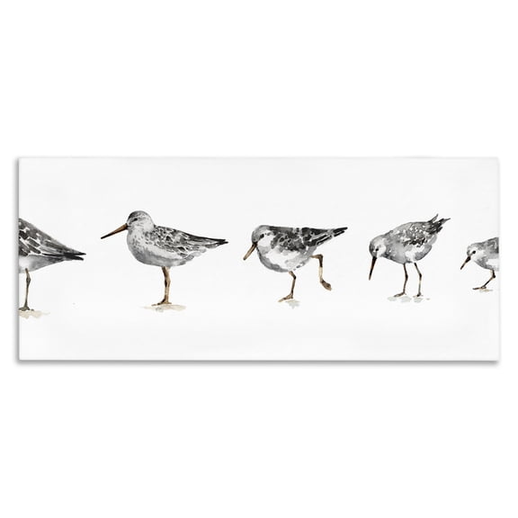 Stupell Industries Rustic Lodge Sandpiper Birds in Line Canvas Art, 24 x 10, by Lisa Audit