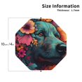 thumbnail image 3 of Fuzoiu Colorful Flower Dog A Print Leather Coasters Set,Drink Coasters Set of 6,for Tabletop Protection, Durable PVC Coasters,Home Décor and Housewarming Gift,Octagon, 3 of 7