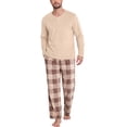 thumbnail image 6 of MINTREUS Mens Flannel Pajamas Set 2 Piece Long Sleeve Pjs Pijama Fleece Winter Henley Neck Lounge Sets Sleepwear with Pockets, 6 of 9