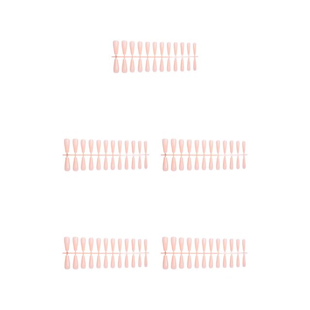 Justharion Coffin Nail Set Glossy Classic French Style Scratch Resistant Artificial Press-on Fingernails Manicure Stickers Type 3 5Set