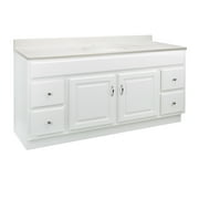Design House 592816 Concord 2-Door 4-Drawer Vanity with Cultured Marble Single Hole White on White Vanity Top, Unassembled, 61x22, White
