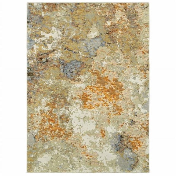 5 x 7 ft. Modern Abstract Gold & Beige Indoor Area Rug