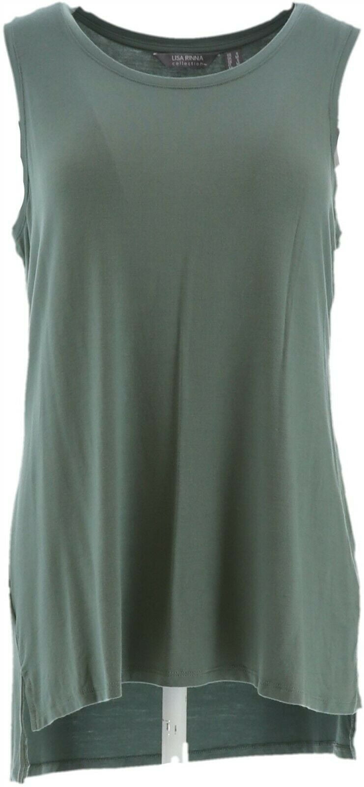Lisa Rinna Collection Slvless Tank Side Slits NEW A353285