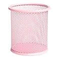 thumbnail image 2 of Qiangzon Wire Mesh Pen Cup, Caddy Storage Round Mesh Metal Pen Holder, Colorful Desk Organizer Pencil Cup for Office and Stationery(3.34X3.74 Inch), Pink, 2 of 9