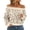 349#Beige, variant on Womens Leopard Print Off Shoulder Shirt Long Sleeve Loose Fit Fashion Pullover M
