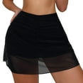 thumbnail image 7 of BYHONG Women Sheer Mesh Cover up Shorts Beach Cover up Beach Solid Ruched Cover up Skirt Black_005 M, 7 of 7