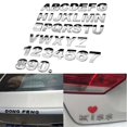 thumbnail image 2 of Pegatinas 3D para coche, calcomanías metálicas con letras del alfabeto, emblema, insignia de plata, decoración de logotipo de coche, 25MM, A-Z,0-9, 2 of 5