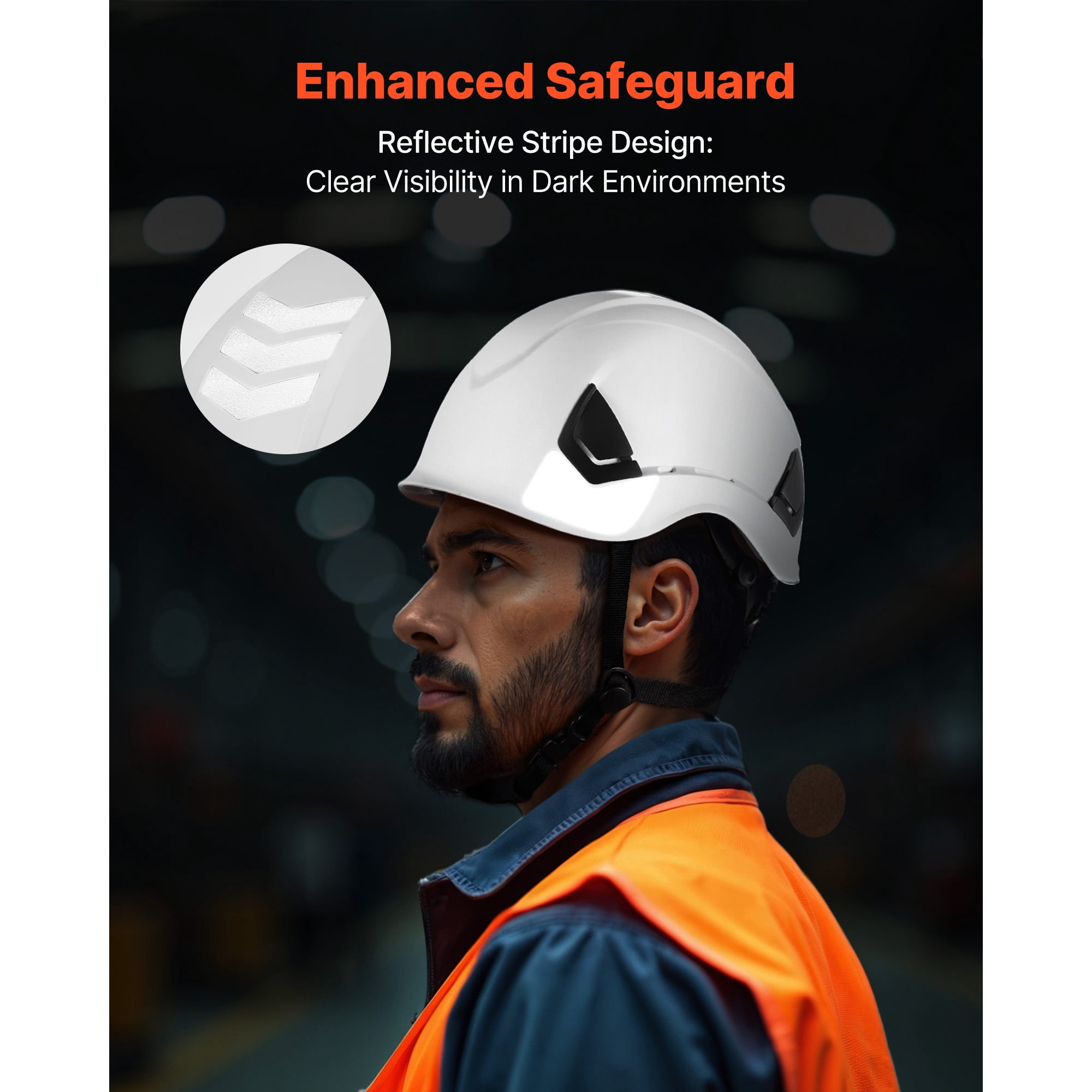 KFFKFF Adjustable ABS Safety Helmet with 6-Point Ratchet Suspension, ANSI/ISEA Z89.1 Certified Hard Hat for Indoor and Outdoor Industrial Use, Vented Design for Construction and Workwear
