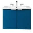 thumbnail image 6 of Sink Vanity Cabinet, Wall Mounted, Melamine, Blue Navy White, Modern Contemporary Urban Design, Hotel Bedroom Bathroom Master Suite Guest, 6 of 10