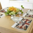 thumbnail image 4 of Ambesonne Union Jack Place Mats Set of 4, Vintage London Flag Art, Standard Size, Dark Blue Brown and Red, 4 of 6
