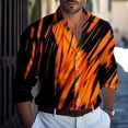 thumbnail image 2 of Lumtrix Men's Shirt Neon Print Casual Button Down Collar Shirts Long Sleeve Hippie Hawaiian Dress Shirts for Men Orange L, 2 of 5