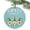 Light Blue, variant on Sunflower Honey Bee Gnome Christmas Ceramic Ornament 2025,3" Round Xmas Tree Hanging Accessories with Gold Ribbon