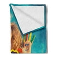 thumbnail image 2 of Childish Soft Flannel Fleece Blanket, Photo of a Funny Boy Drawing Smile on Hands in Swimming Pool Summer Vacation Theme, Cozy Plush for Indoor and Outdoor Use, 50" x 70", Multicolor, by Ambesonne, 2 of 5