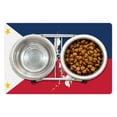 thumbnail image 1 of Phillipine Pet Mat for Food and Water, Map and Flag of Philippines Country Culture and Geography Theme Illustration, Non-Slip Rubber Mat for Dogs and Cats, 18" X 12", by Ambesonne, 1 of 2
