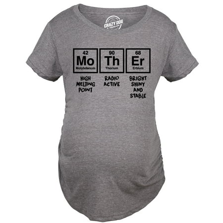 

Maternity Periodic Mother Pregnancy Tshirt Funny Science Tee (Heather Grey) - XL