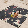 thumbnail image 5 of Unicorn Moon Star Picnic Blankets Extra Large 78"x78" Beach Blanket Waterproof Sandproof Outdoor Mat for Camping Travel Park, 5 of 6